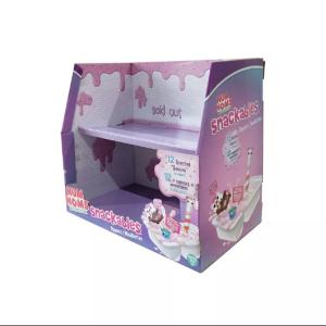 China Innovative PDQ Cardboard Countertop Display 2 Layers For Toys Snacks Candy wholesale