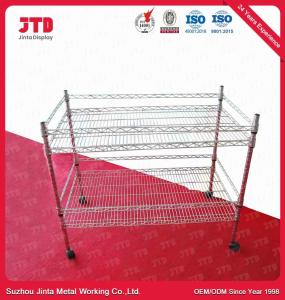 China 1000mm Wire Display Shelving 100kgs Two Layer Dish Rack wholesale