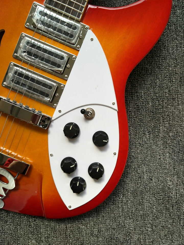 New Arrival rickenback 360 electric guitar Ricken 325 3 pickups electric guitar Rick custom guitar in cherry sunburst
