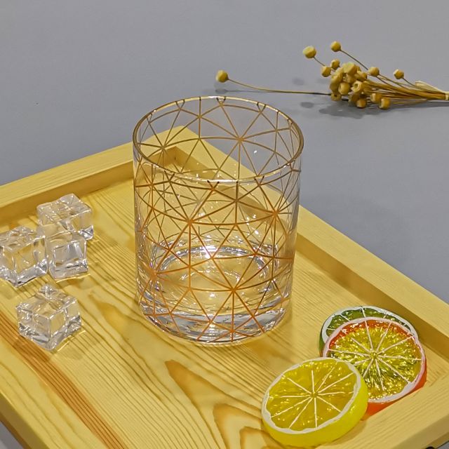 Hot sale lead-free crystal drinking tumbler glass with customized decal
