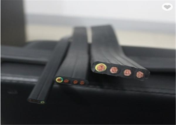 Insulated Copper Conductor Hoist Flat Electrical Cable With Supporting Steel