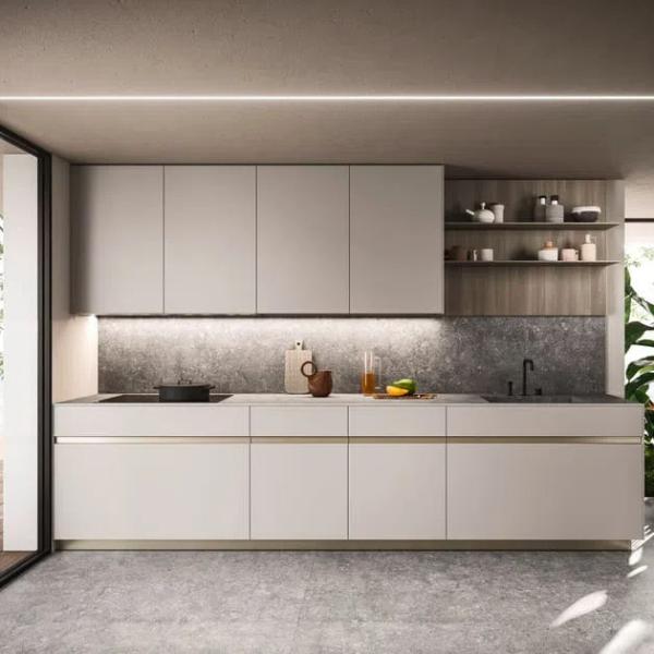 Contemporary Automatic Folding Particle Board Wood Storage Kitchen Cabinet With