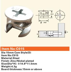 China C015 Furniture connecting fittings:Cam connectors wholesale