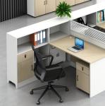 Modern Simple Staff Screen Office Desk And Chair Combination 3 People Wooden