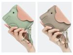 FIRST LAYER COWHIDE WOMEN'S COIN PURSE NEW ELEPHANT CREATIVE TASSEL ZIPPER BAG