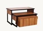 Walnut Plywood Board Clothing Store Display Tables On Four Wheels OEM & ODM