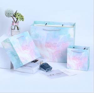 China Marble Pattern Business Gift Paper Bag Portable Shopping Clothing Packaging Bag wholesale