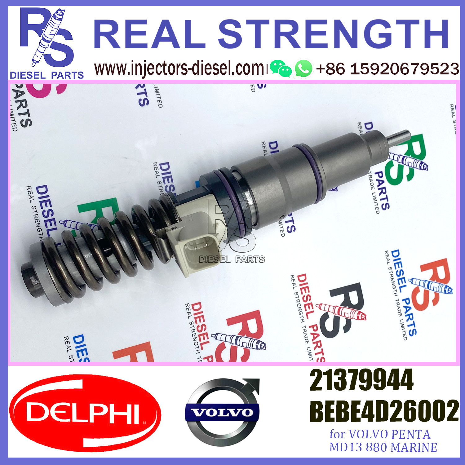 DELPHI 4pin injector 21379944 Diesel pump Injector V-O-L-V 21379944 BEBE4D26002 E3.18 for V-O-L-V PENTA MD13 880 MARINE