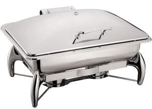 China Stainless Steel Chafing Dish Mechanical Hinge Lid 9.0Ltr Food Pan Buffet Cookwares Electric or Sterno Heat Source wholesale