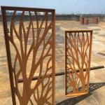 Decorative Corten Steel Screen Panel Laser Cut Metal Privacy Fencing Garden