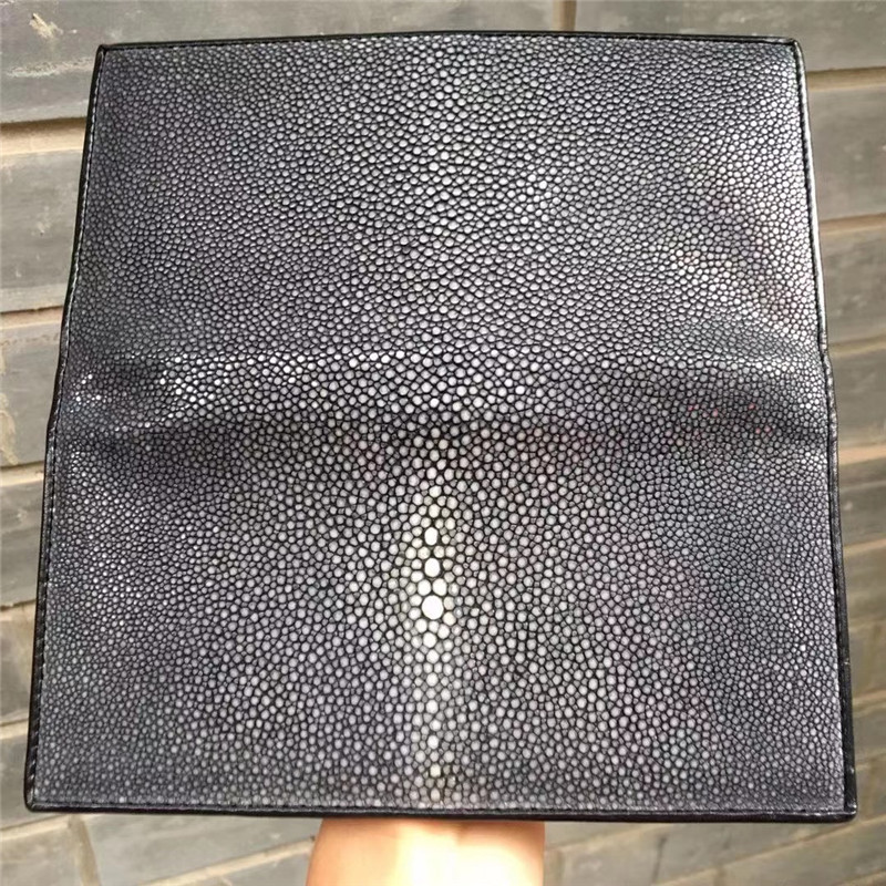 Unisex Authentic Real Stingray Skin Women Men Long Wallet Female Male Clutch Purse Genuine Leather Large Card Holder
