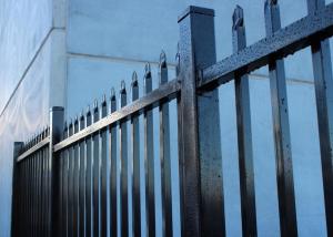 China Spear Top Steel Tubular Fencing , 2100mm Height Two Rail Fencing wholesale