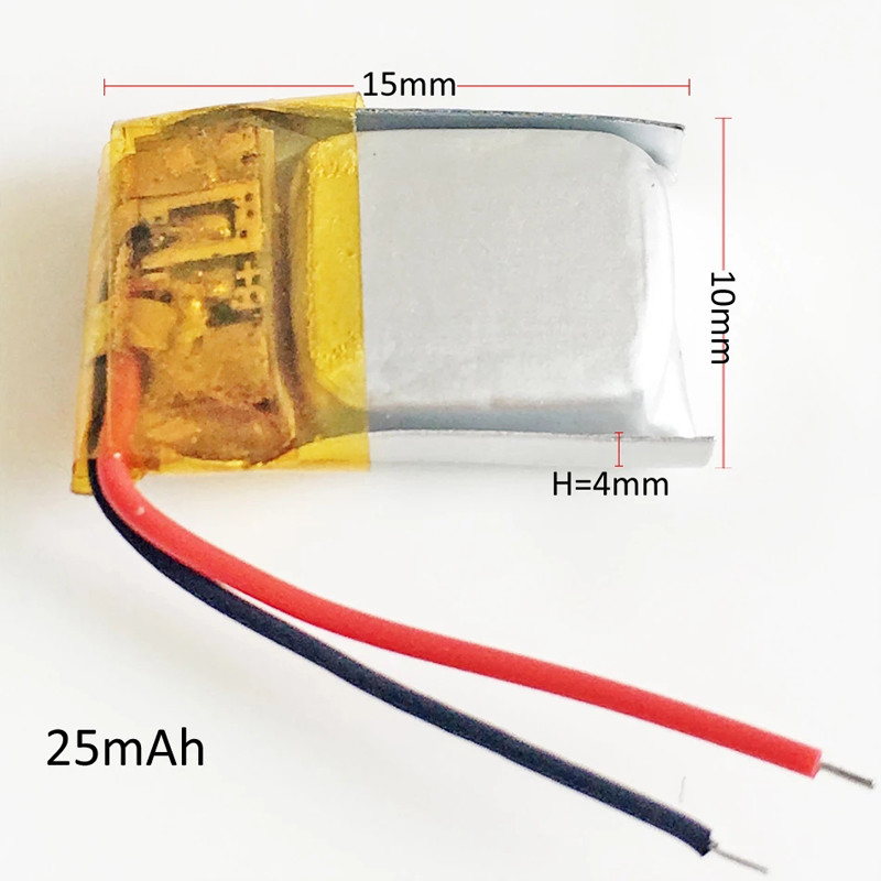 Small Battery Li Polymer 3.7 V Battery 401015 25mAh Lipo Battery