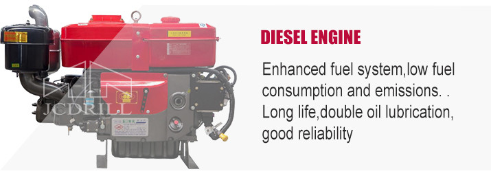 Diesel Engine Portable Water Well Driller Skid Mounted Rotary 180m