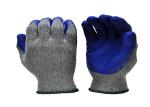 Nylon Knitted Liner Latex Palm Coated Gloves , Blue Garden Work Gloves