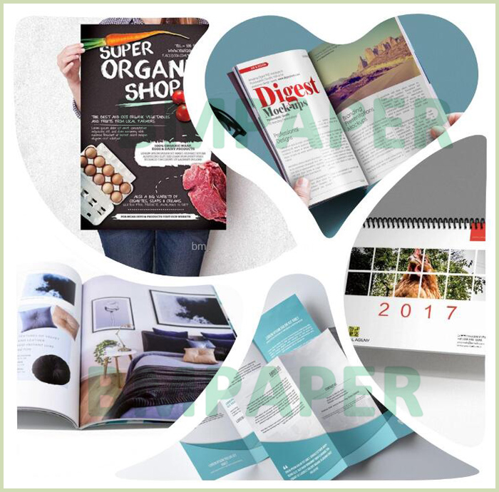 70# 90# C2S Coated Gloss Cover For Magazine 13'' x 19'' High Whiteness