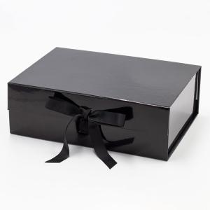 China 2mm Cardboard Paper Magnetic Packaging Boxes Garment Clothing Apparel Gift Black wholesale