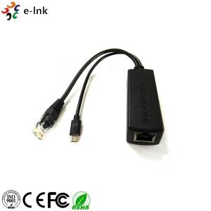 China 10/100/1000M 5V 2A PoE Splitter with Micro USB port, IEEE 802.3af Compliant wholesale