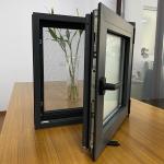 Customized Size Commercial Aluminum Casement Windows Black Aluminum Crank Out