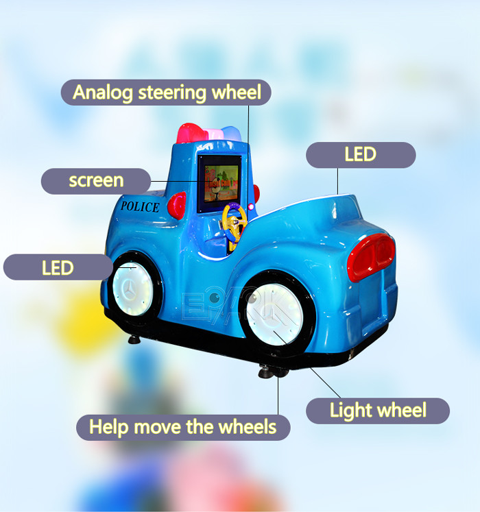 Children Police Car Swing Ride Machine for Theme Park Indoor Preschool Playground