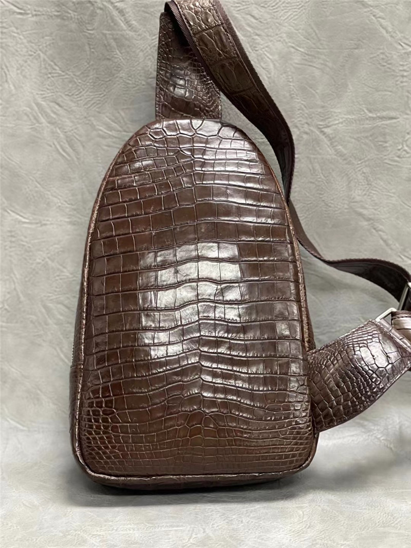 Exotic Crocodile Skin Men's Chest Bag Authentic Genuine Alligator Leather Male Messenger Bag Crossbody Shoulder Bag