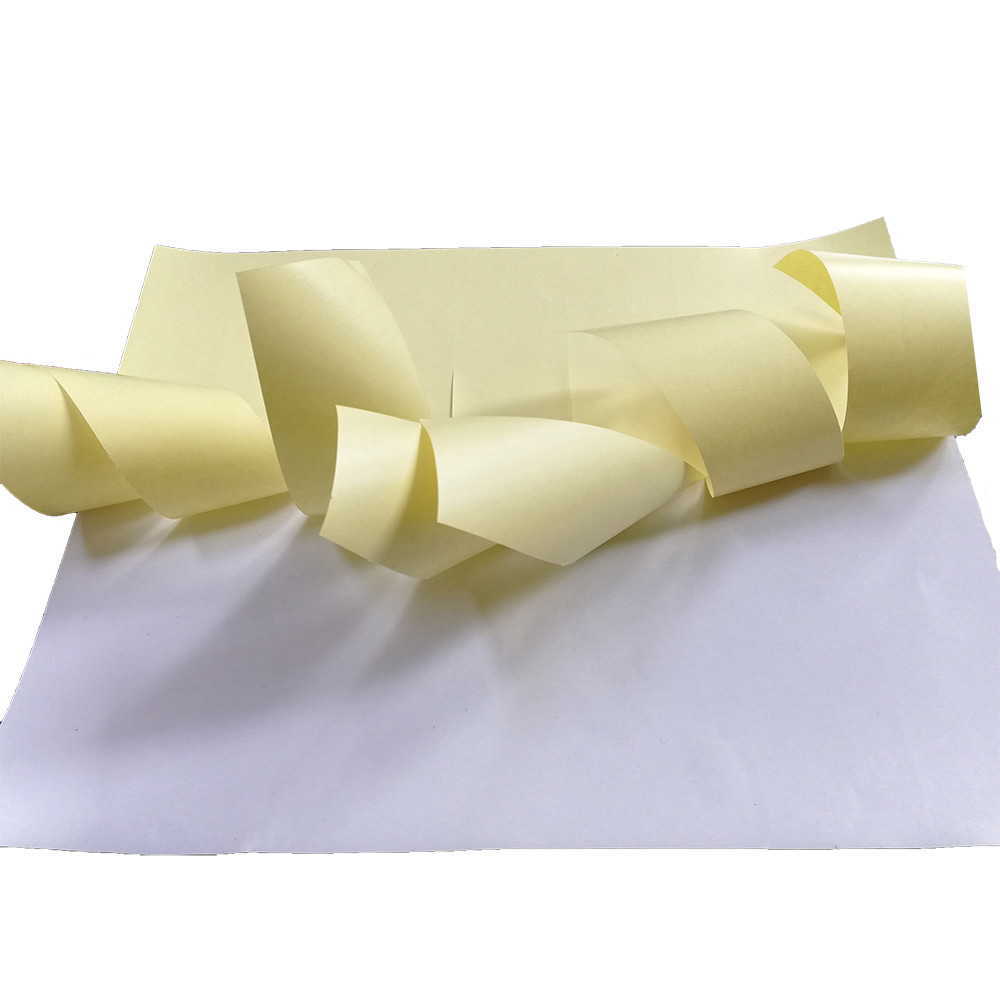 Sticker Paper sheet Cast Coated Art Paper with yellow color silicone kraft paper HM0111