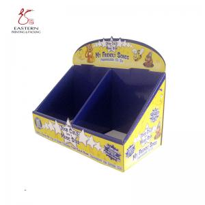 China Two Compartment 300gsm Corrugated Countertop Display With Top Card wholesale