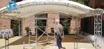 Pagoda Roof Aluminum Box Truss , Triangle Curved Truss System For Shopping Mall