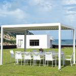 Bioclimatic Aluminum Pergola Faux Wood Grain Forest Garden Landscape Gazebo