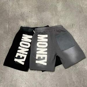 China Vintage Distressed Acid Wash Shorts 100% Cotton Raw Edge Drawstring Closure Streetwear wholesale