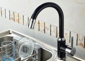 China Black Painting LED Light Kitchen Faucet Single Chrome Handle ROVATE wholesale