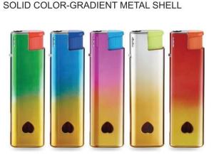 China Europe Standard Refillable Disposable Metal Gold Electronic Gas Lighter for Cigarette wholesale