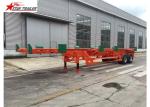 4 Double Chamber 40 Foot Flatbed Trailer With Heavy Duty Type Suspension