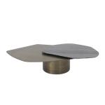 Living Room Stainless Steel Rotatable Coffee Table With Antique Bronze Satin