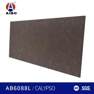 China Vanity Countertop Artificial Quartz Stone Black Color NSF 20CM wholesale