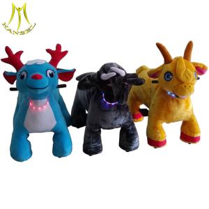 China Hansel plush animal scooter and lead acid battery animal ride with coin operated ride on animal scooter wholesale