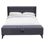 Queen Size Upholstered Bed Frame Durable Wood Slat With Storage Ottoman