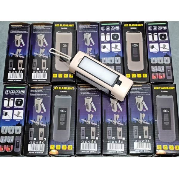 Multi Functional Searchlight Outdoor Solar Power Bank Strong Light Flashlight LED Handheld Light Wholesale Camping