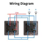 UBARO L Series 86Type Fireproof PC 100-240Vac Dual Light Switch Control With