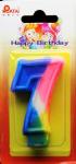 Rainbow Color 0-9 Number Birthday Candles Handmade