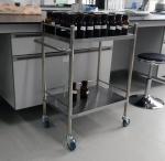 SS Dressing Trolley Lab Fittings 4 Wheel Hospital Stainless Steel Trolley