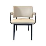 Armed Tufted Leather Hotel Dining Chair Furniture Personalized
