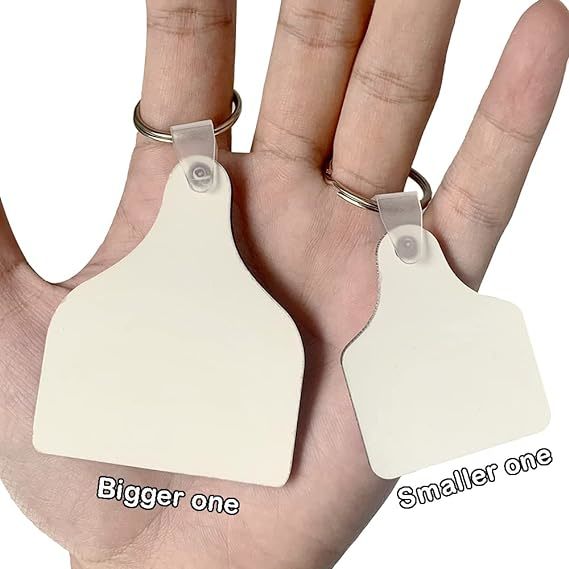 Double Sided Sublimation Blank Cow Ear Tag MDF Keychains