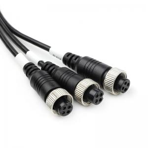 China 8m 4 Pin Rear View Camera Cable Extension Video Cable Flameproof PU Waterproof on sale