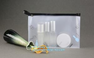 China Zip lock frosted plastic slider PVC zipper packing bag for underwear / clothing / cosmetic, slider custom gift cosmetic wholesale