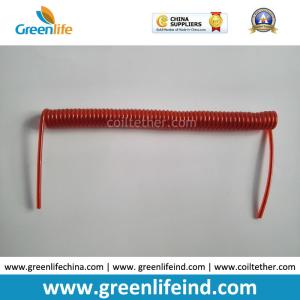 China Tool Coil Lanyard Cable Steel Wire Core Red Color Good Leash Coil Cord wholesale