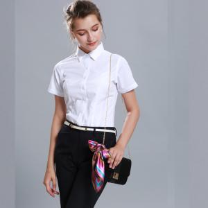 China 100% Cotton Womens Work Uniforms Quick Dry Anti - Pilling With Short Sleeve wholesale