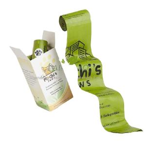 China Eco Friendly 100% Biodegradable and Compostable Wholesale Pets Poop Bag Dog Waste Bags Sustainable OEM Logo Accept 15 Micron BPI wholesale