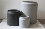 35*35cm jar shaped cement flower planter wirh lip flat base for rose bush and