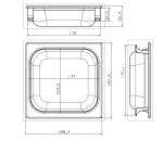 188.4*187.9*50.4 Mm Square Basket Pocket For Intermediate Proofer